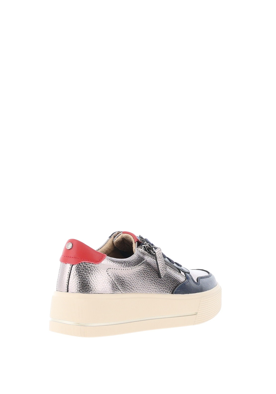 Patrizio Como Corato Metallic Pebbled Leather Trainers, Navy