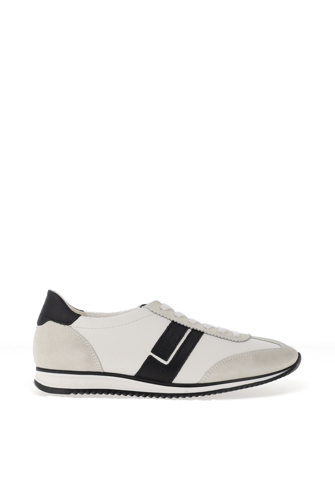 Paul Green Leather Monochrome Trainers, White & Black