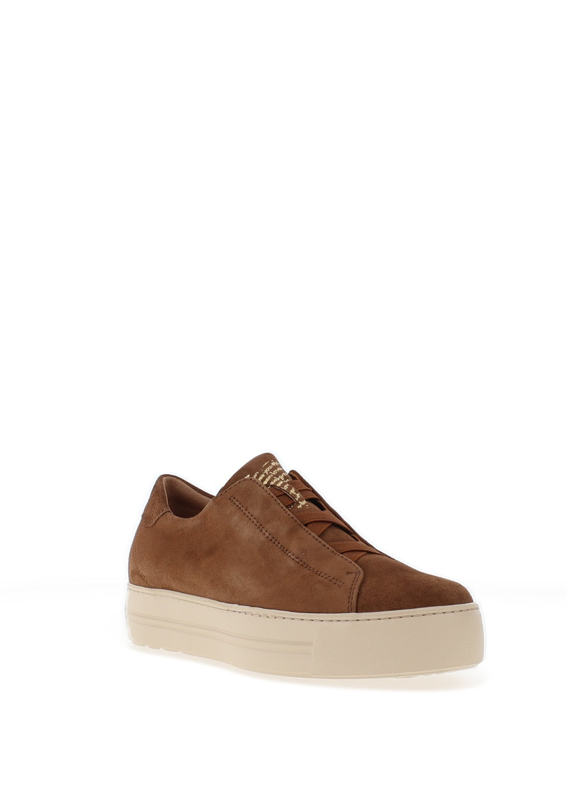 Paul Green Suede Leather Slip-On Elasticated Trainers, Tan
