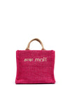 Pepe Moll Wicker Mini Grab Bag, Fuchsia