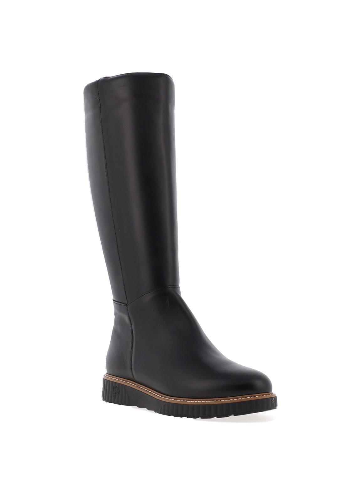 Pitillos Smooth Leather Knee High Boots, Black