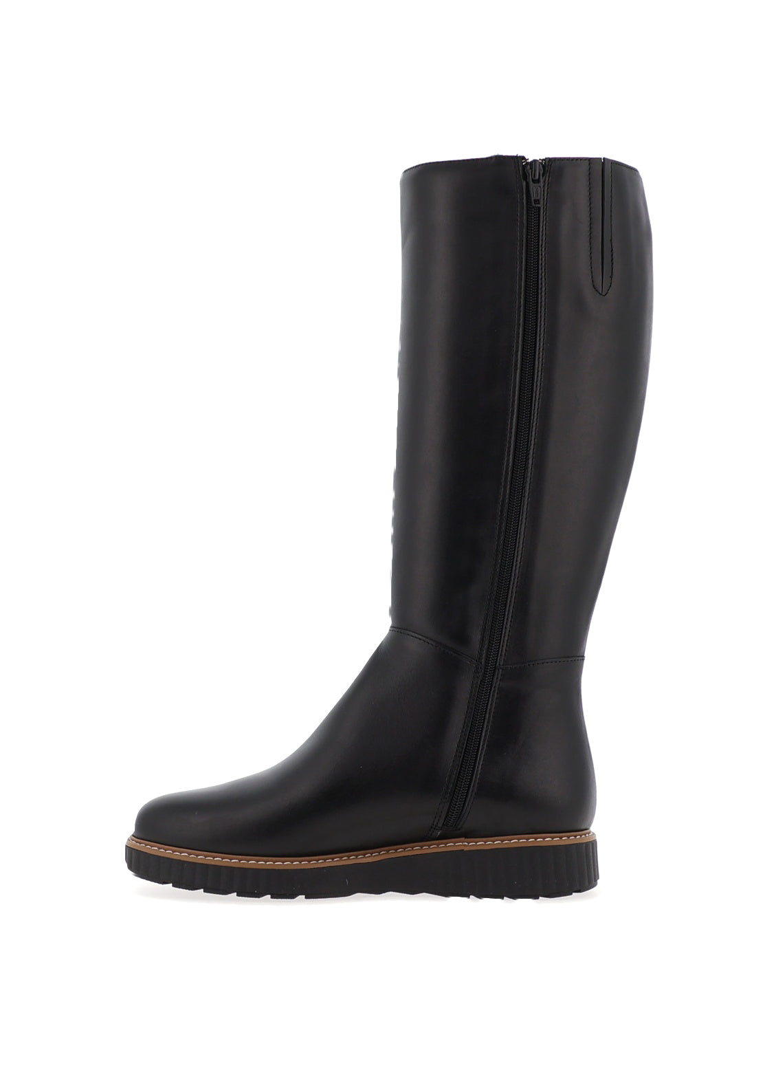 Pitillos Smooth Leather Knee High Boots, Black