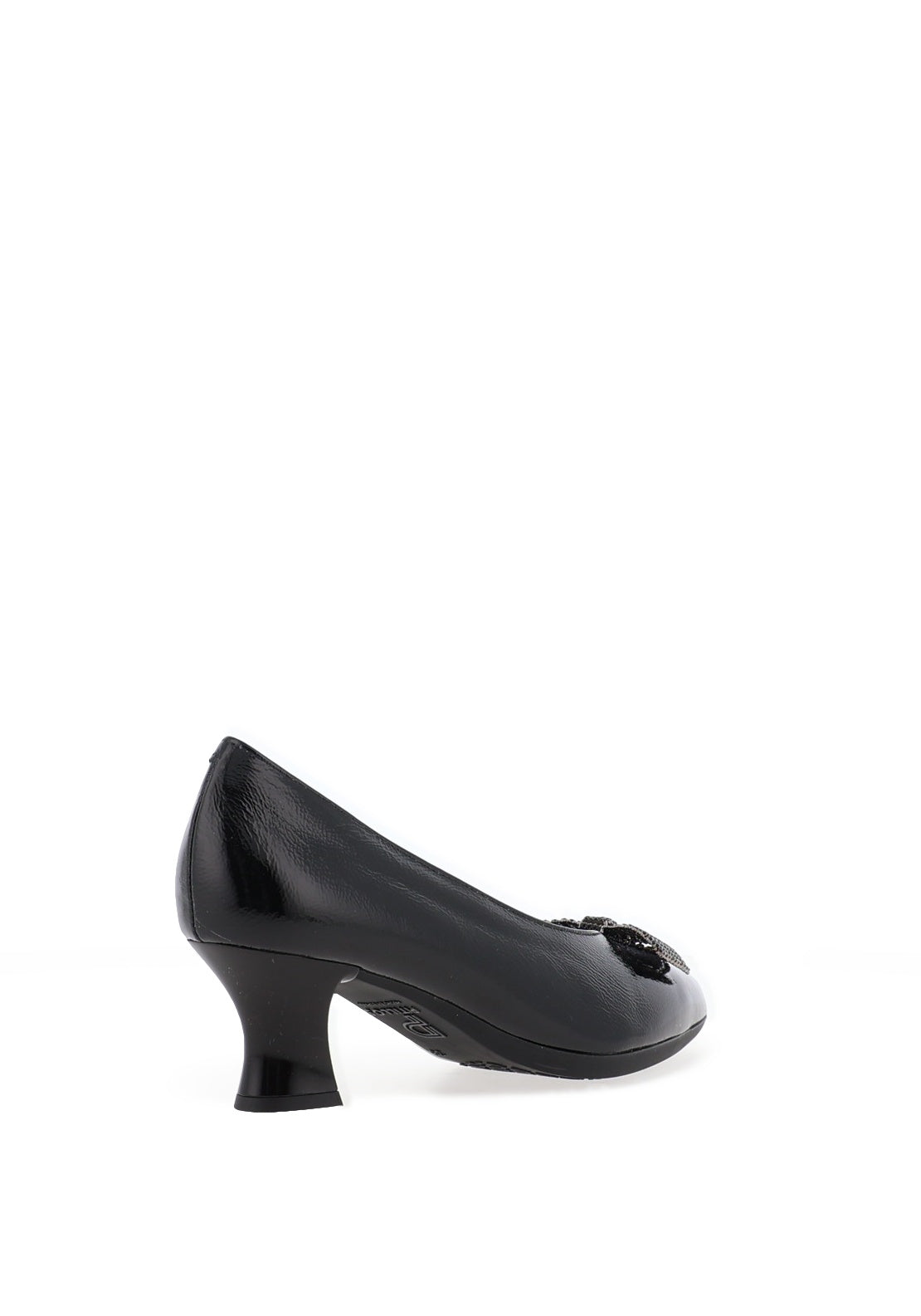 Pitillos Leather Embellished Bow Heeled Shoes, Black