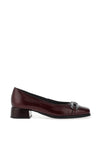 Pitillos Patent Pebbled Leather Heeled Shoe, Burgundy