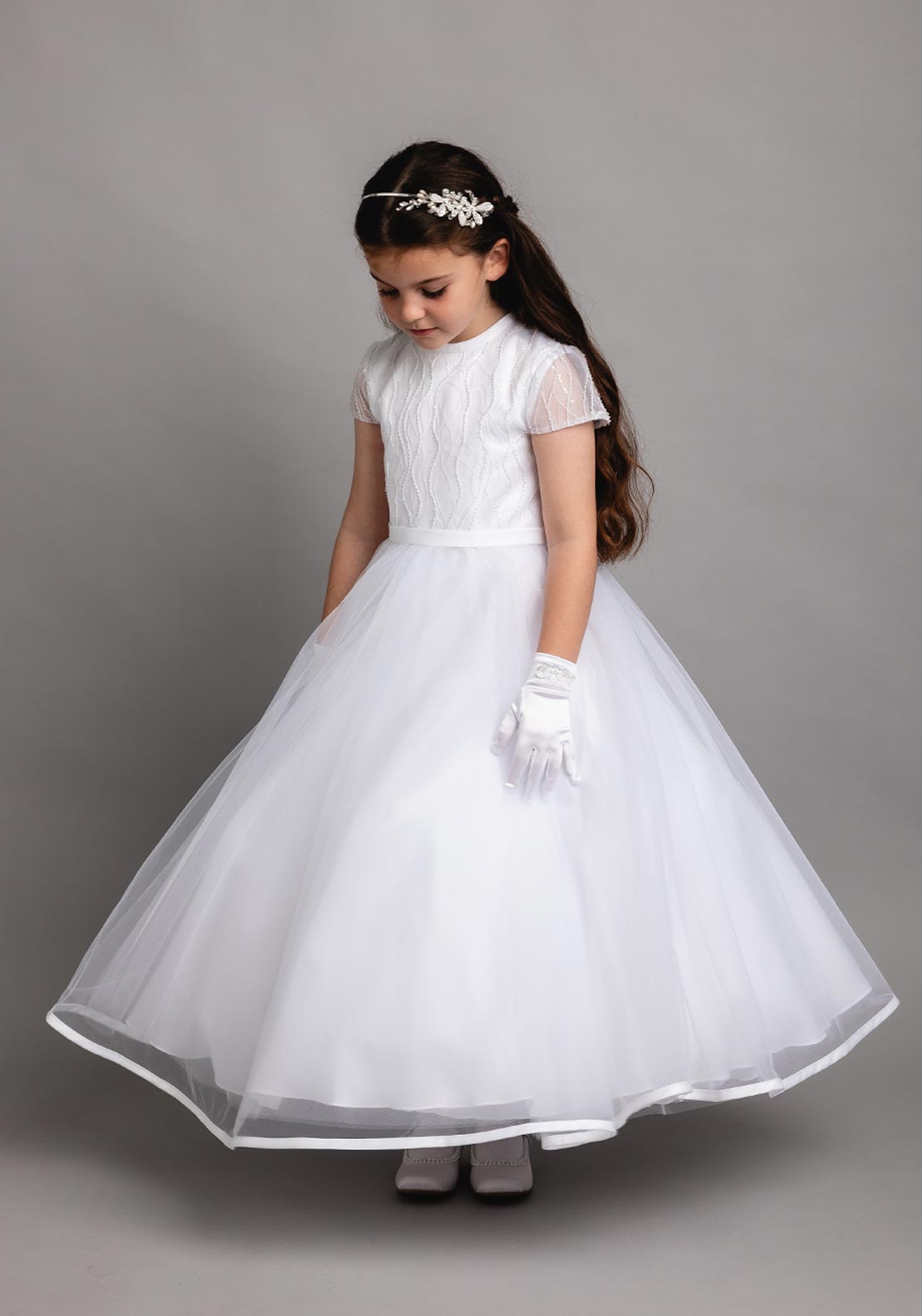 Poinsettia 5218 Communion Dress, White