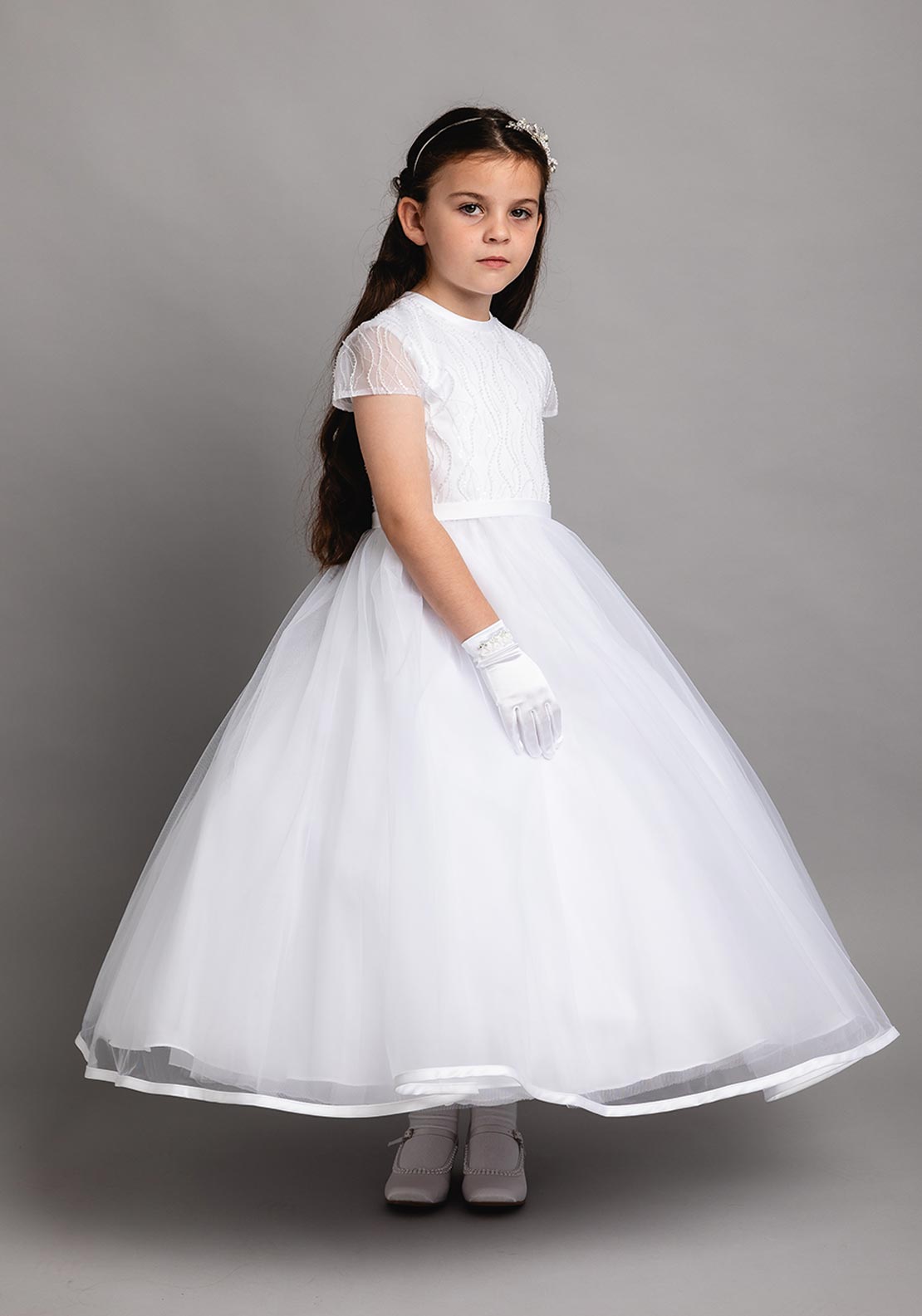 Poinsettia 5218 Communion Dress, White
