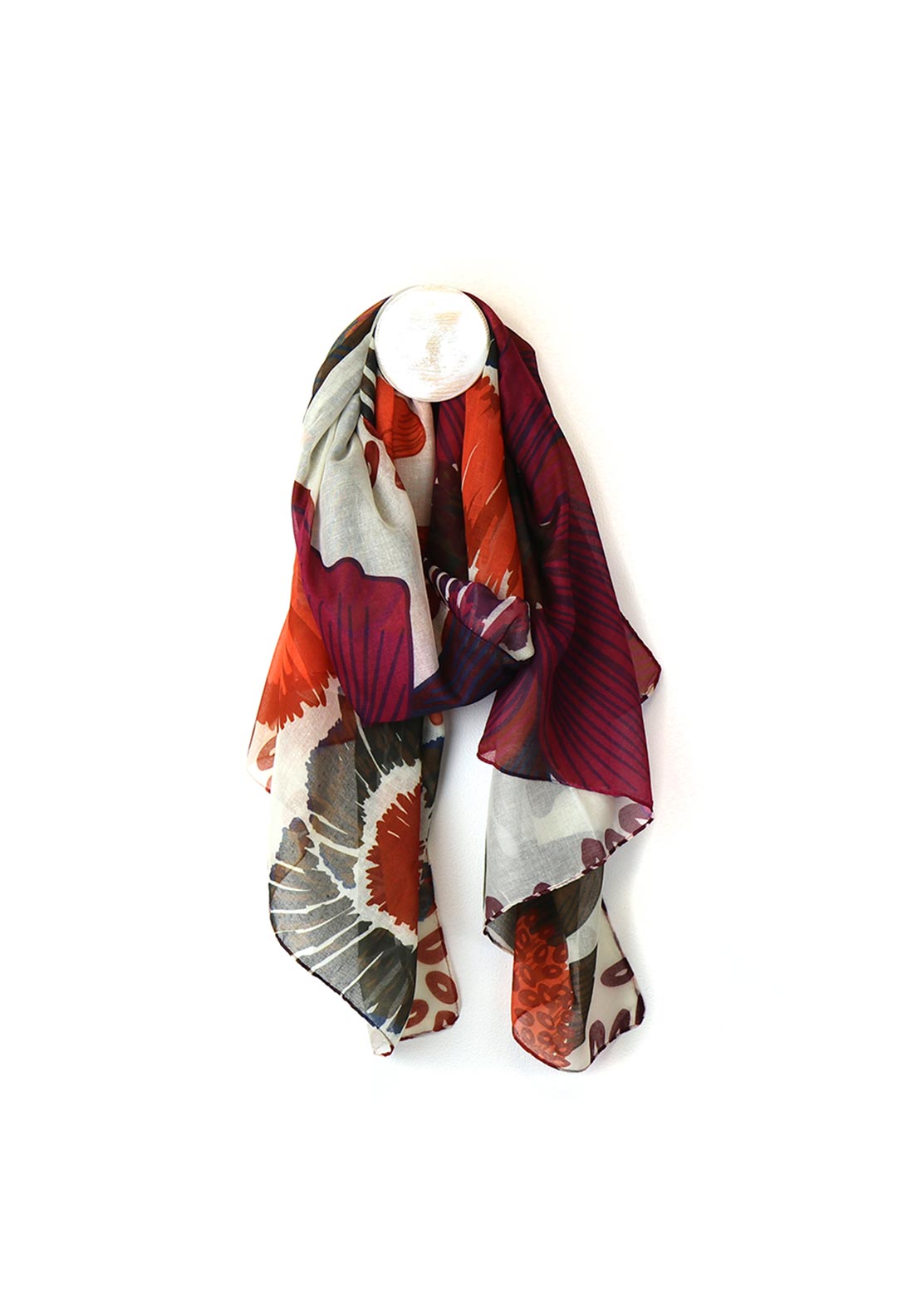 Pom Poppy Print Scarf, Red