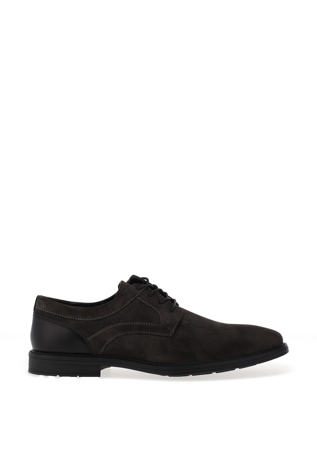 Brent Oamaru Textured Laced Shoes, Dark Grey McElhinneys