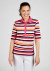 Rabe Pique Cotton Striped Polo Shirt, Pink