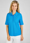 Rabe Pique Cotton Polo Shirt, Blue