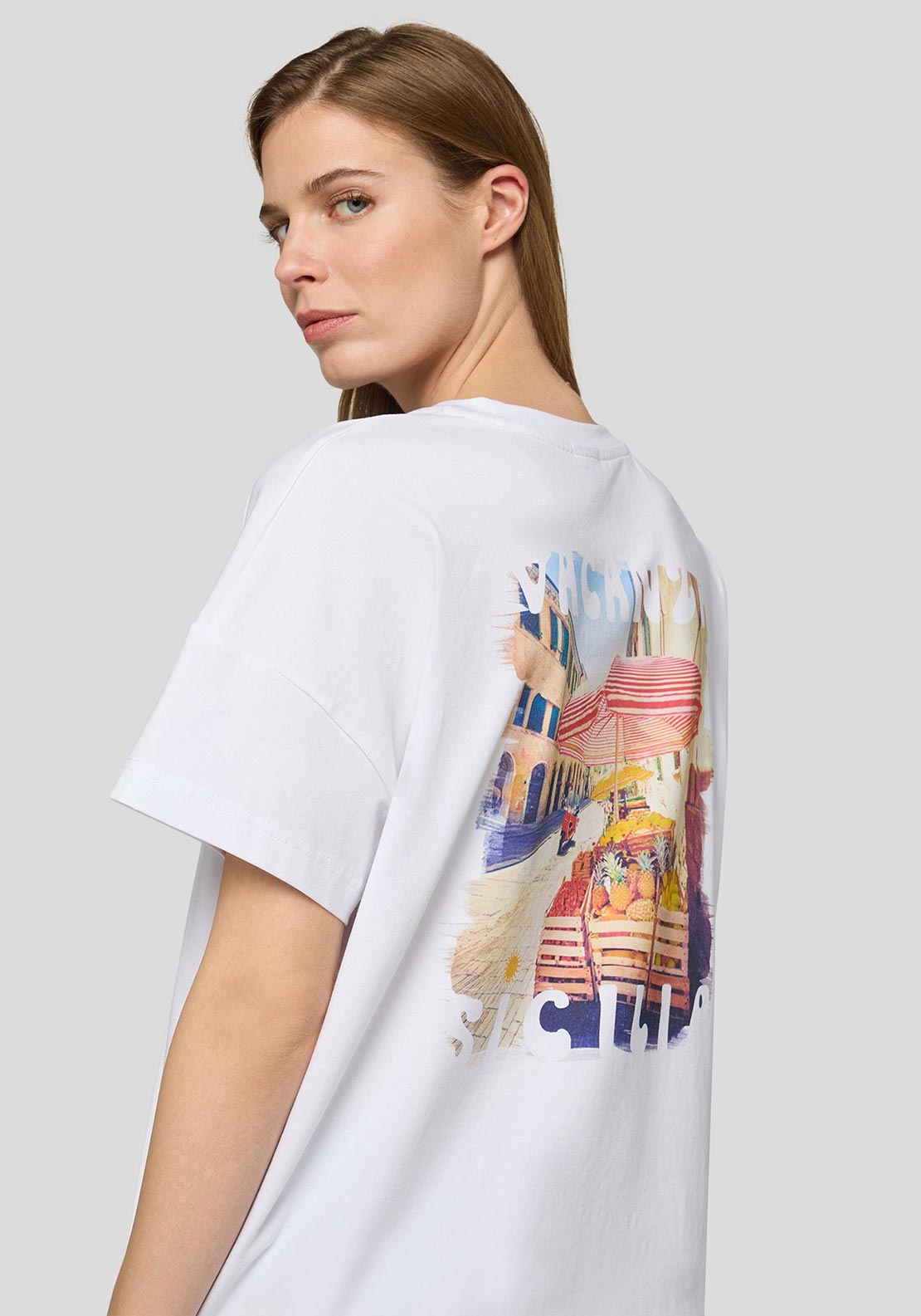 Rabe Graphic Print T-Shirt, White Multi