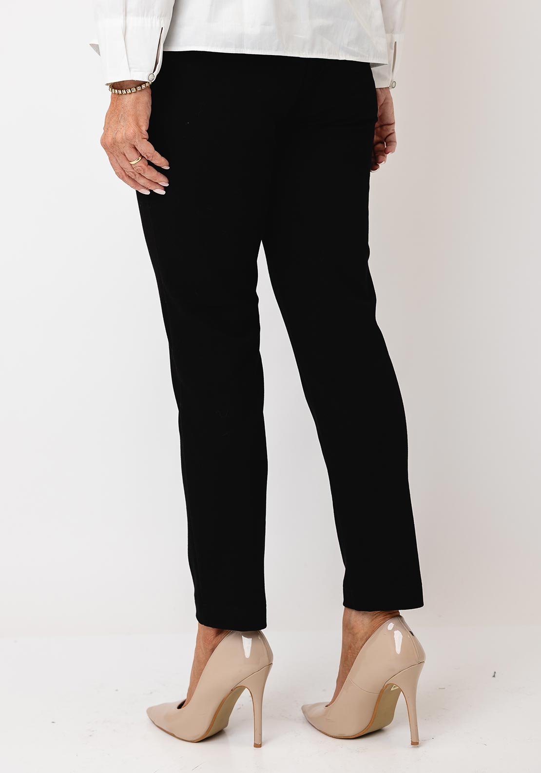 Rabe Drawstring Slim Leg Trousers, Black