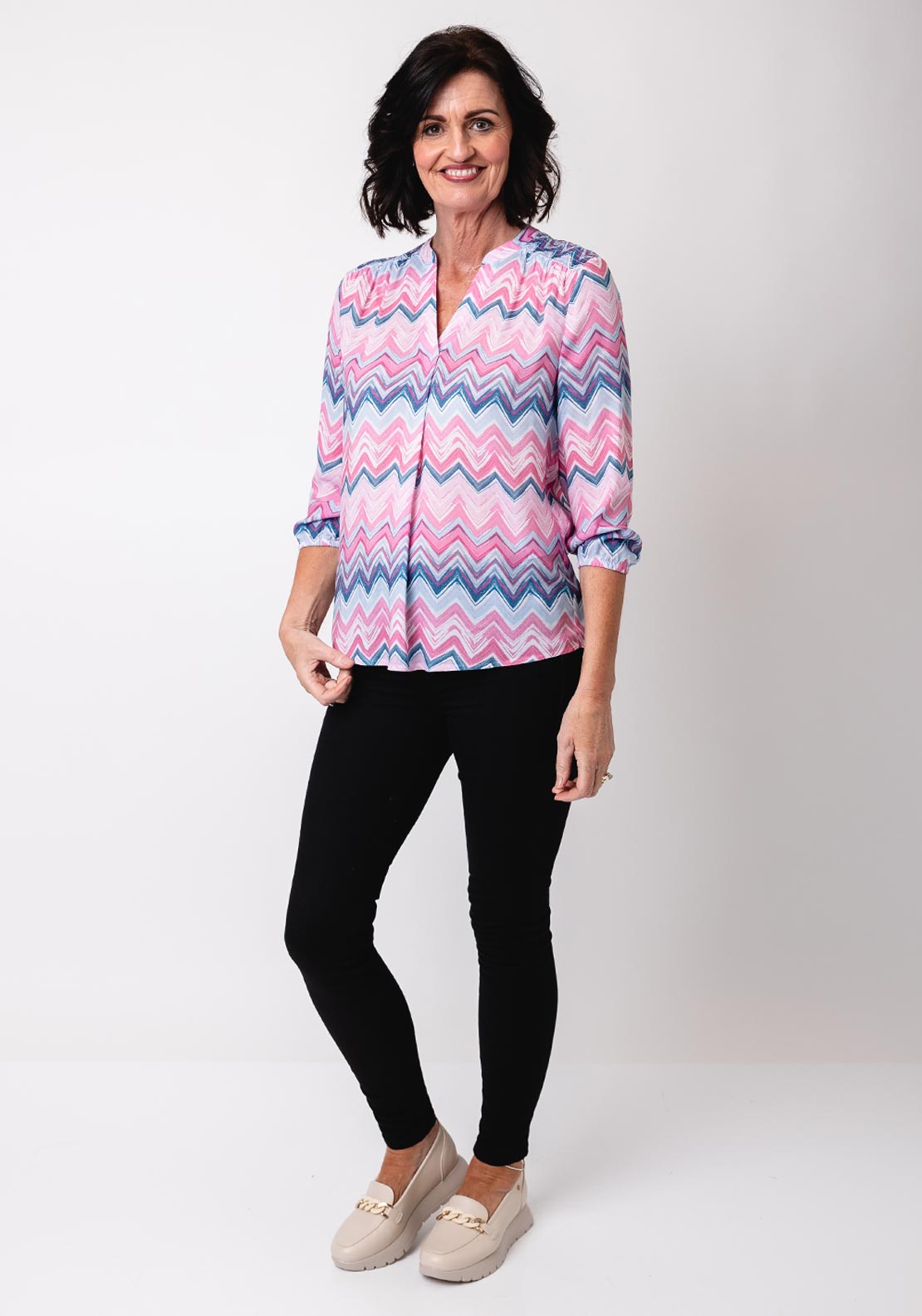 Rabe Chevron Print Top, Pink