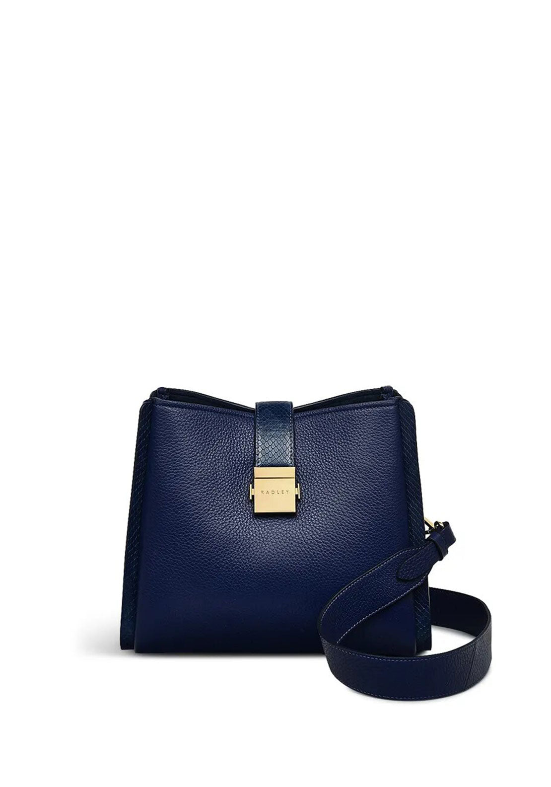 Solene Navy Faux Leather Crossbody Bag - Medium Purse With Adjustable Shoulder Strap - View #2