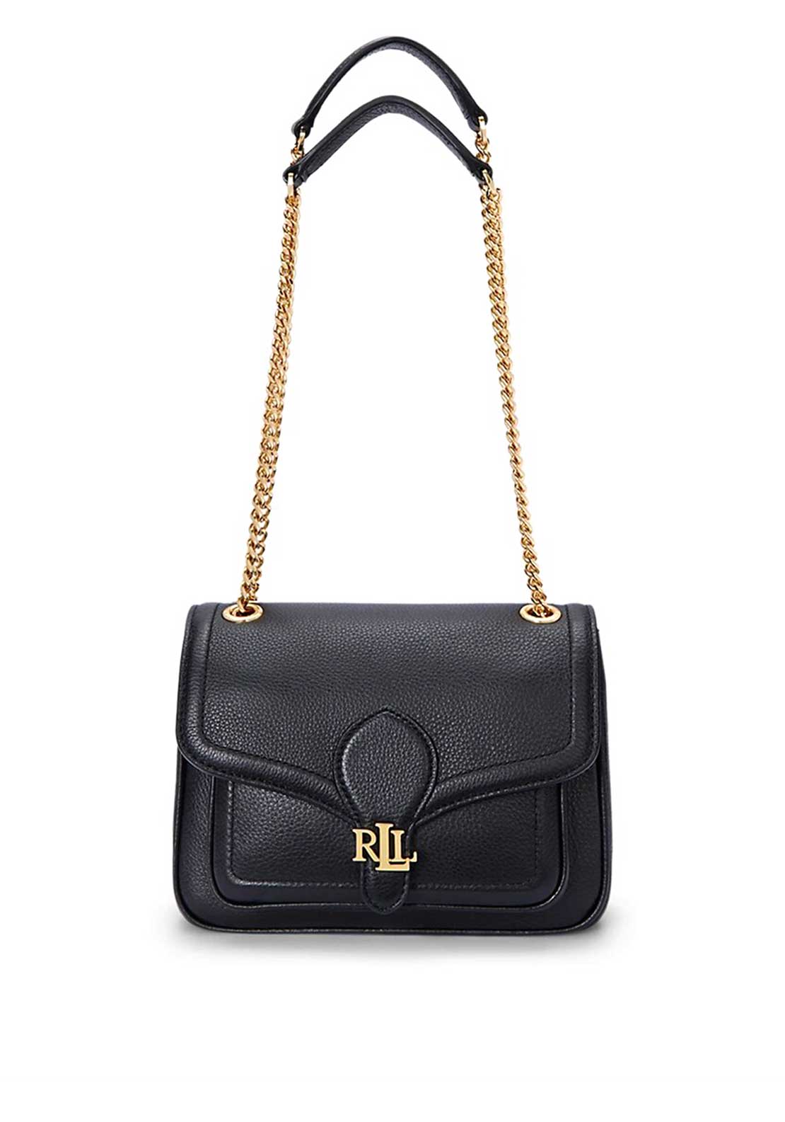 Ralph Lauren Bradley Pebbled Small Shoulder Bag, Black - McElhinneys