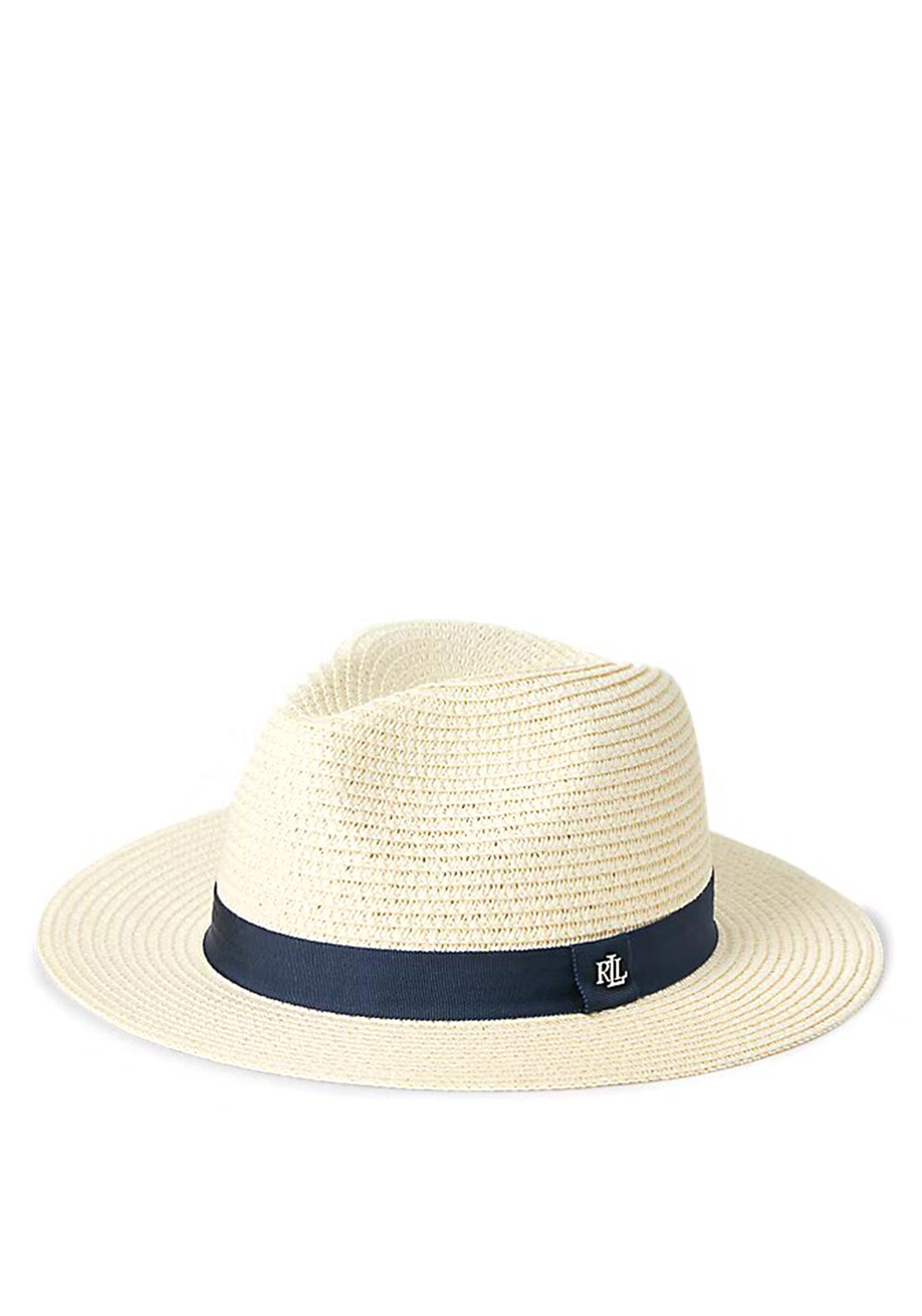 Ralph Lauren Packable Straw Fedora, Natural & Cream  display picture 2