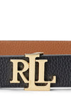 Ralph Lauren Logo Reversible Leather Wide Belt, Black & Tan