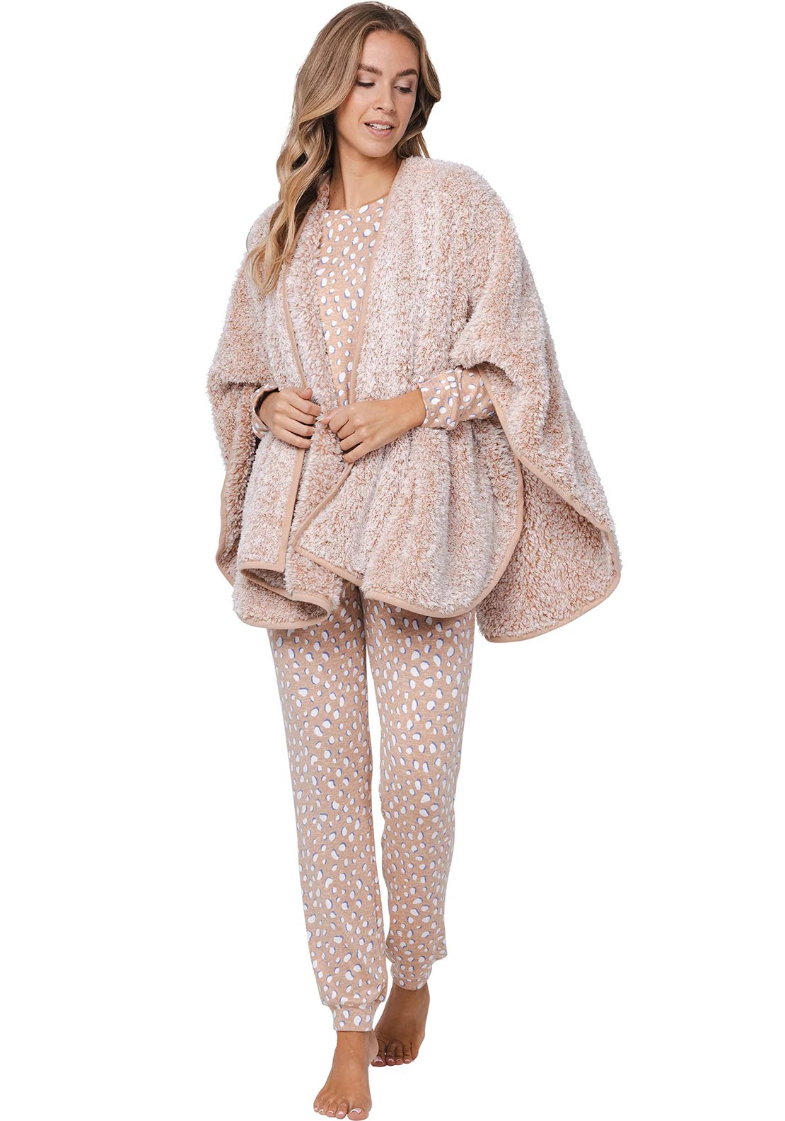 Rebelle One Size Cosy Frost Soft Cape, Beige