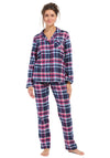 Rebelle Check Flannel Pyjama Set, Dark Pink