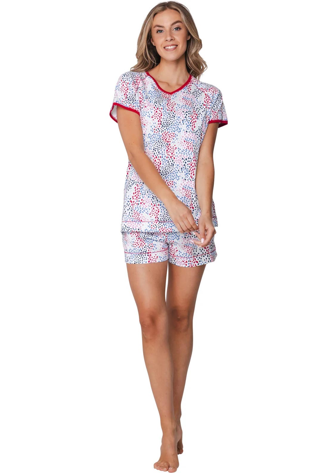 Rebelle Belle Shorts Pyjama Set, White Multi