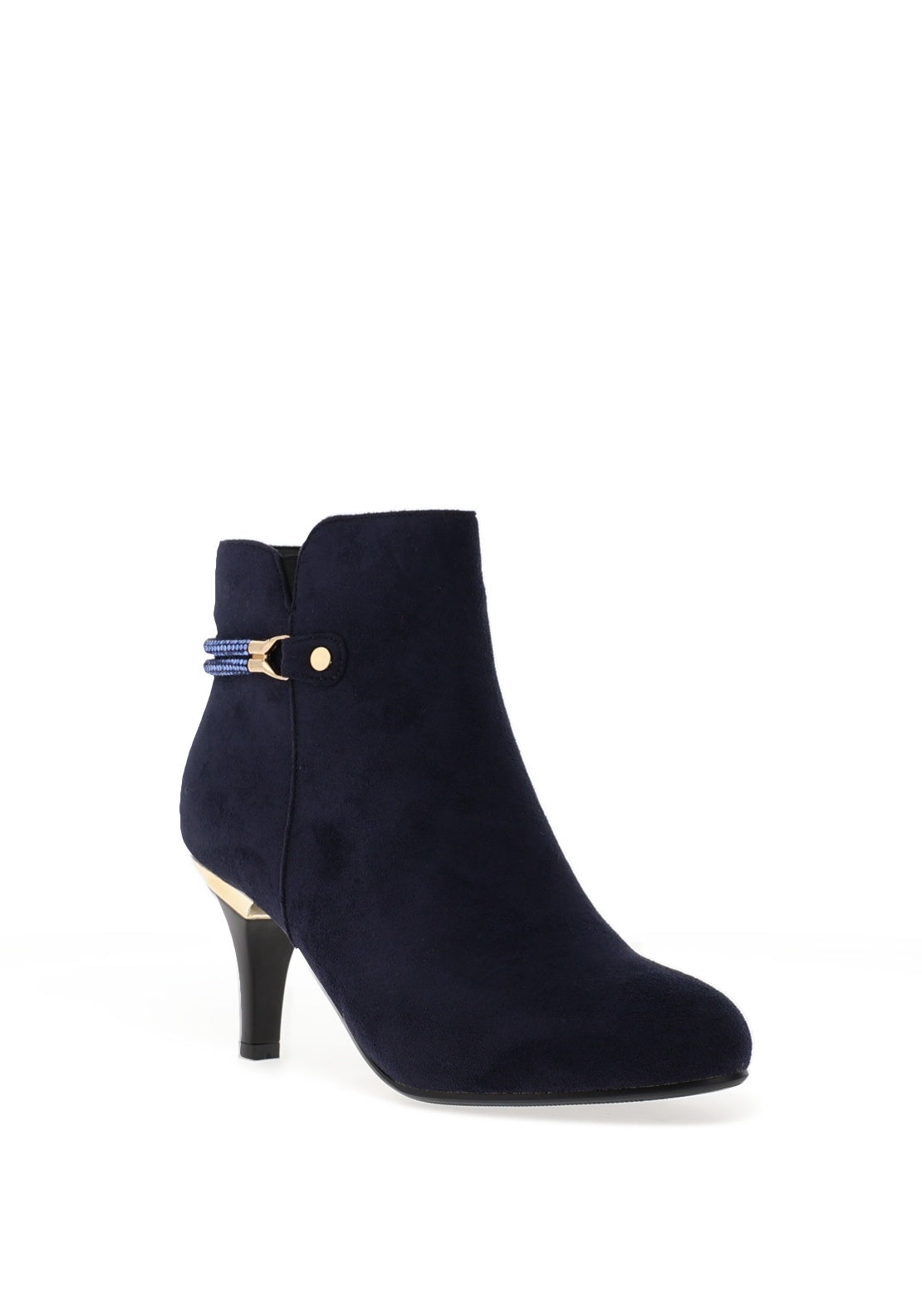 Redz Embellished Heeled Ankle Boots, Navy