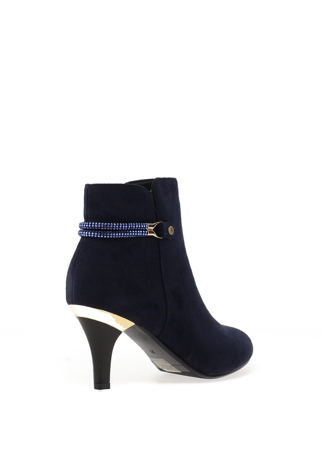 Redz Embellished Heeled Ankle Boots, Navy