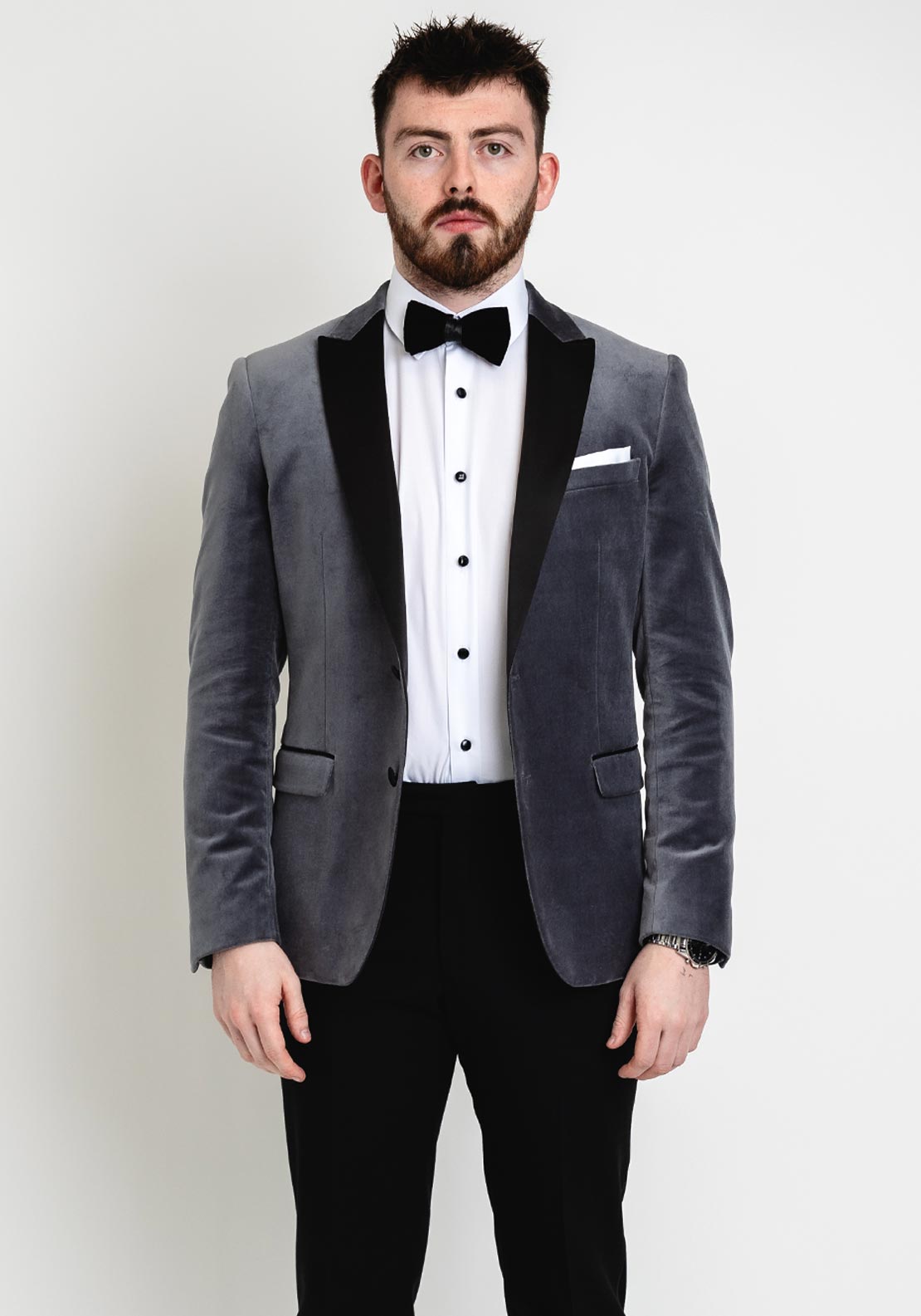 Remus Uomo Monti Velvet Blazer, Grey - Main Image