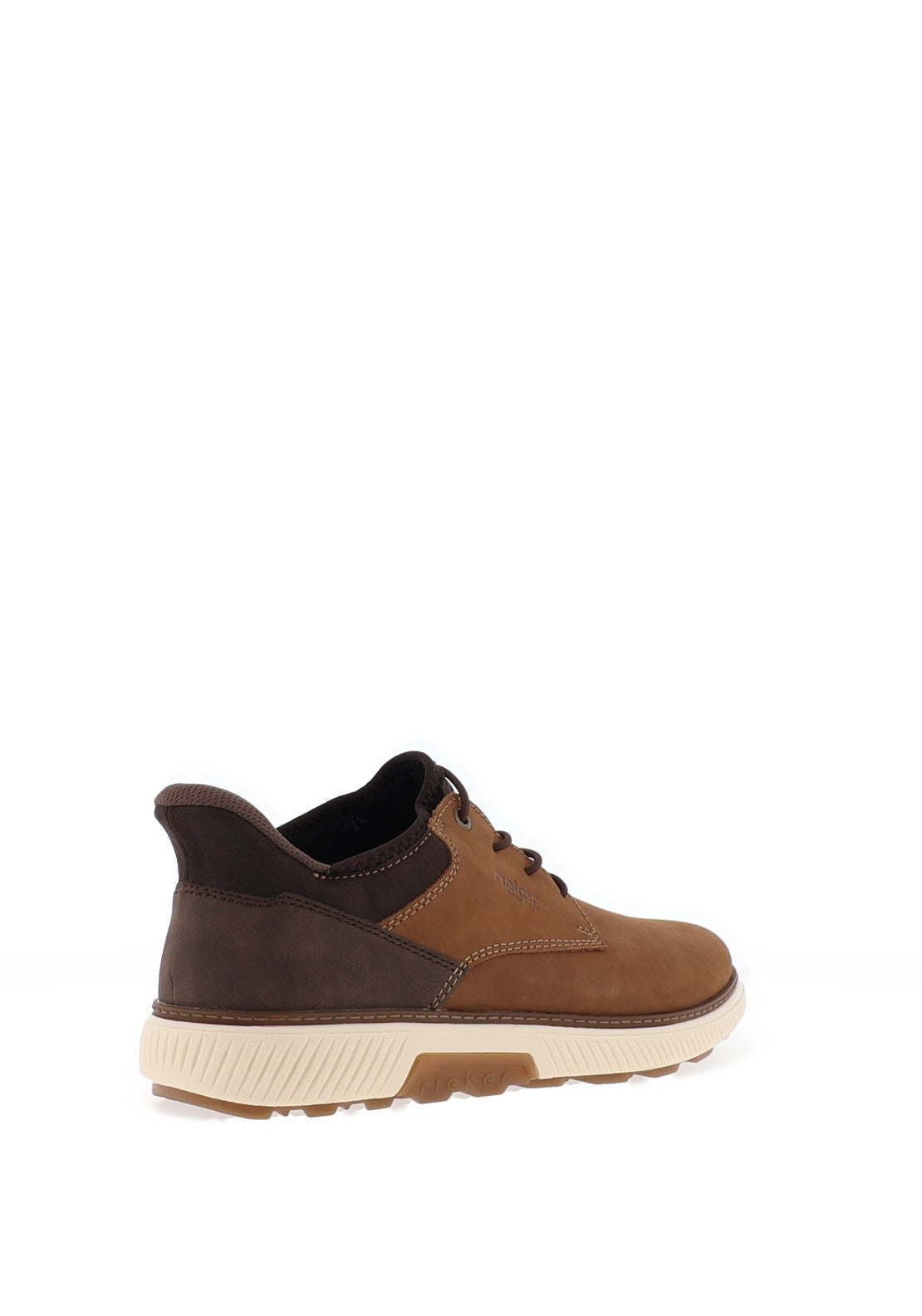 Rieker Men’s Wide Fit Elastic Lace Shoes, Brown