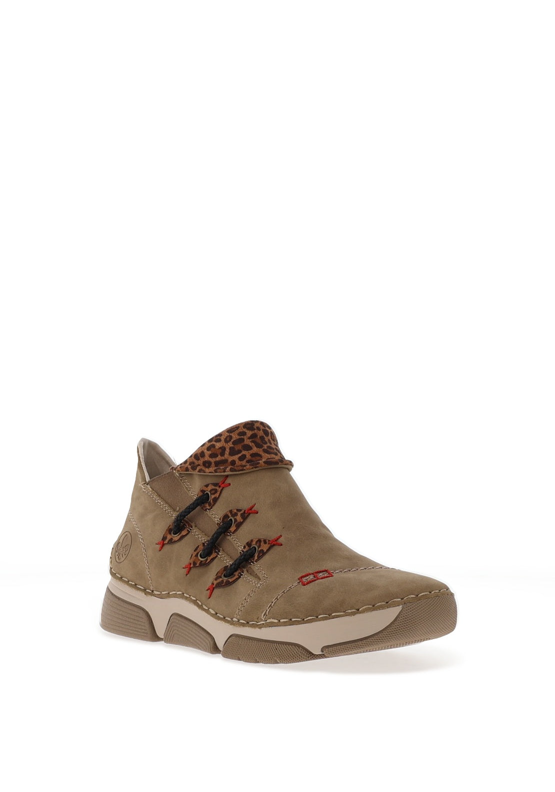 Rieker Womens Leopard Printed Cozy Boots, Taupe