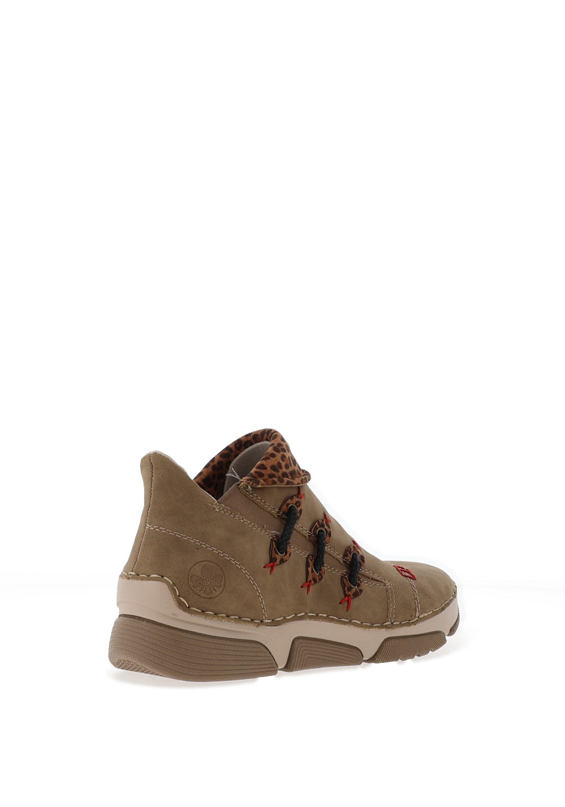 Rieker Womens Leopard Printed Cozy Boots, Taupe