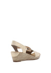 Rieker Womens Shimmer Elasticated Strap Wedge Shoes, Beige