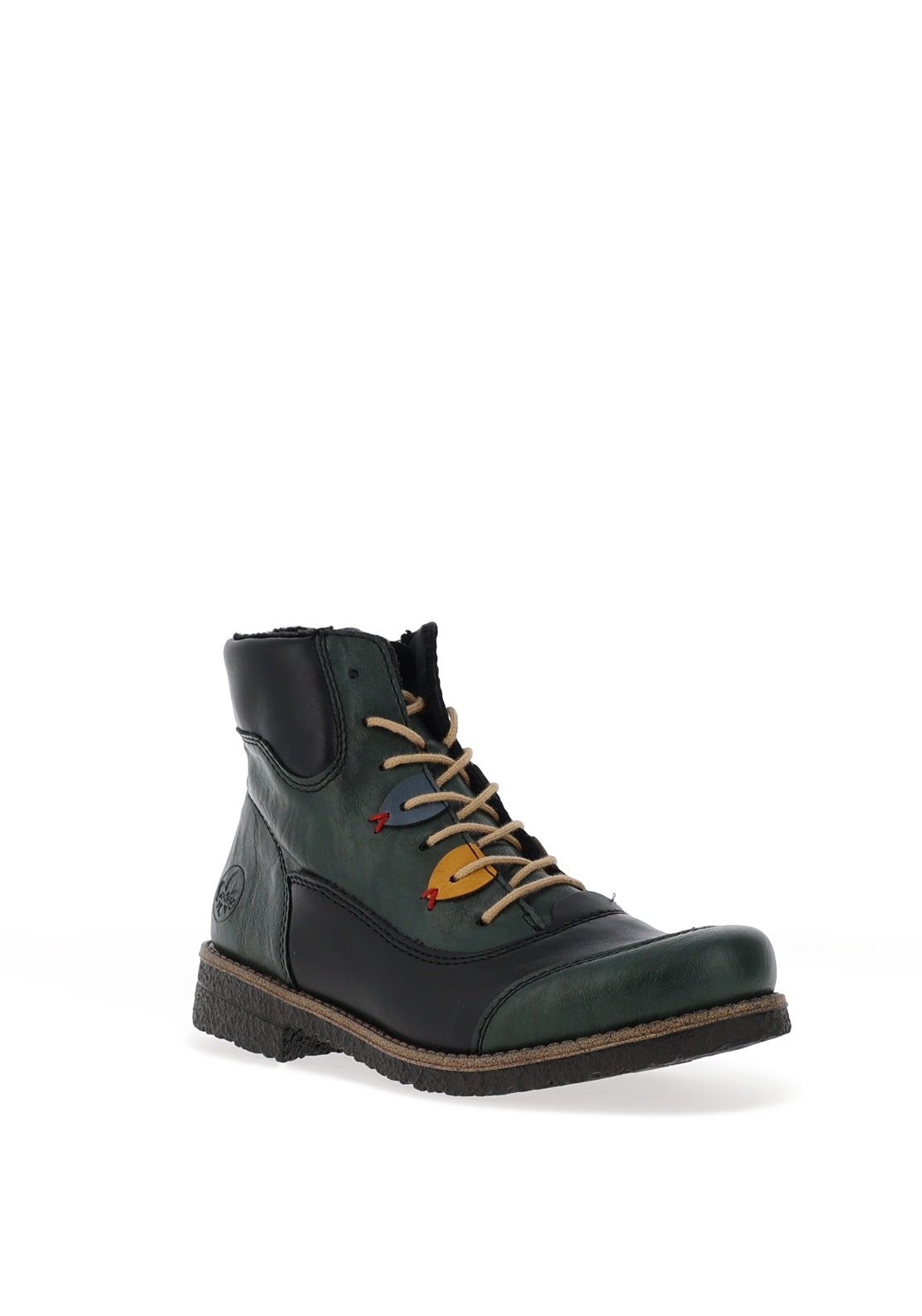 Rieker Womens Lace Up Ankle Boots, Green