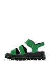 Rieker Womens Evolution Velcro Caged Sandals, Green & Black