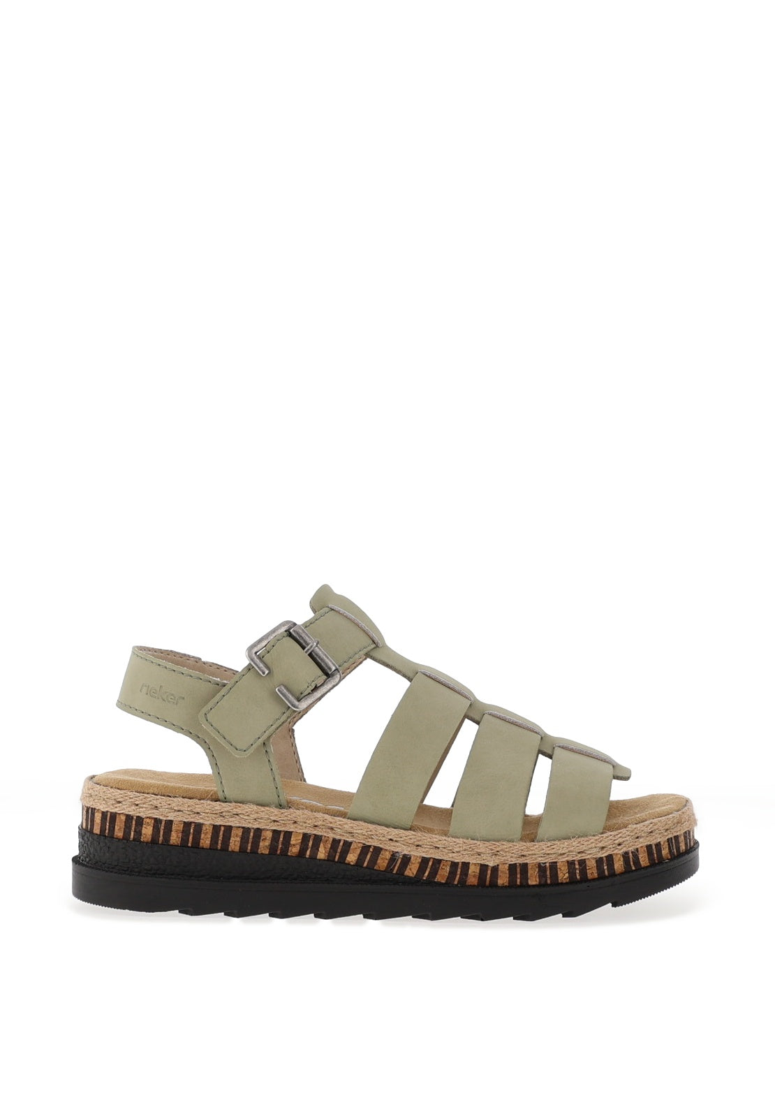 Rieker Womens Caged Sandals, Sage Green1