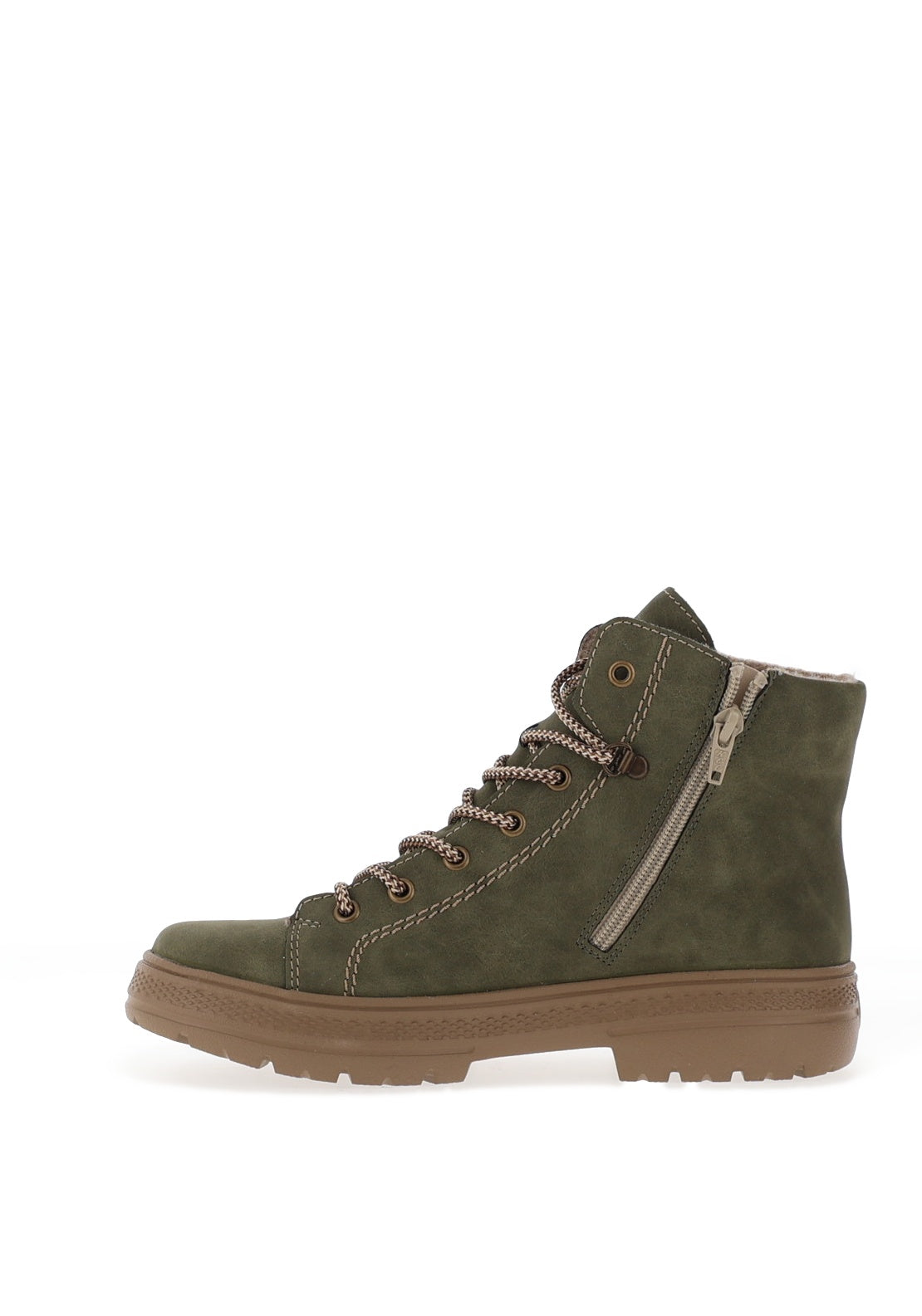 Rieker Womens Lace Up Ankle Boots, Green