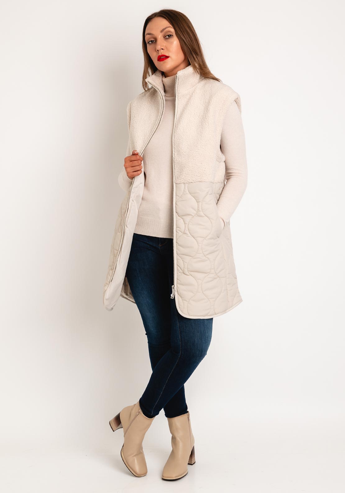 Rino Pelle Janne Teddy Quilted Waistcoat, Stone McElhinneys