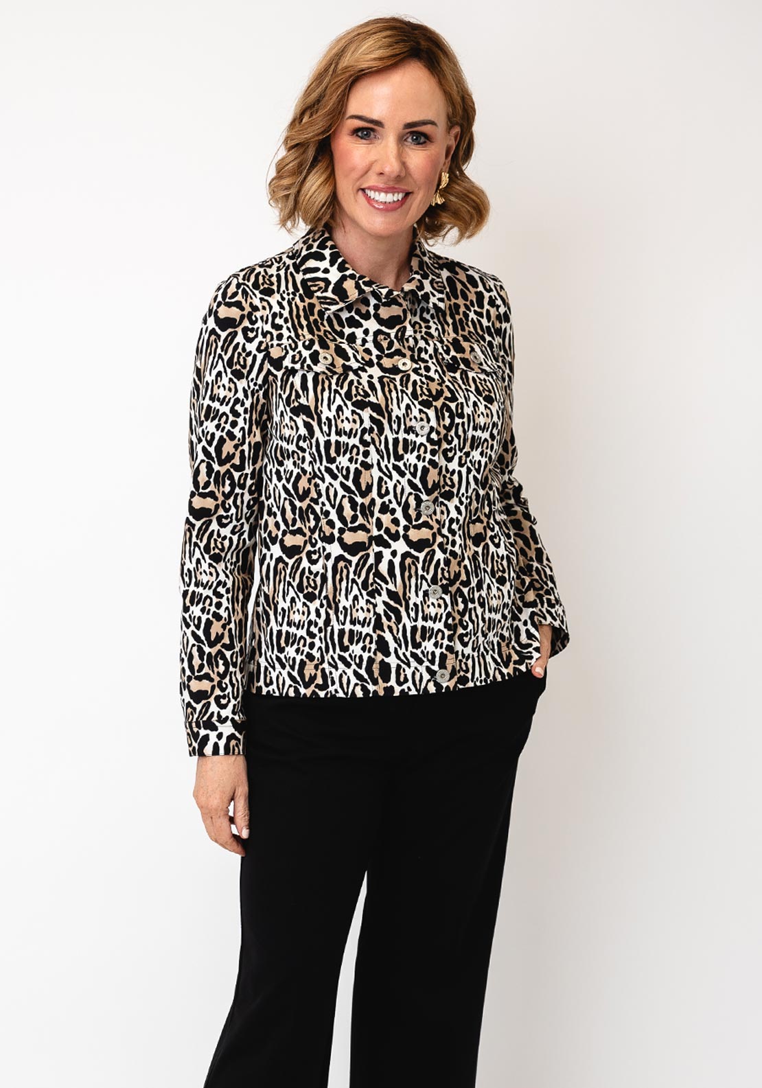Robell Happy Animal Print Jacket, Neutral