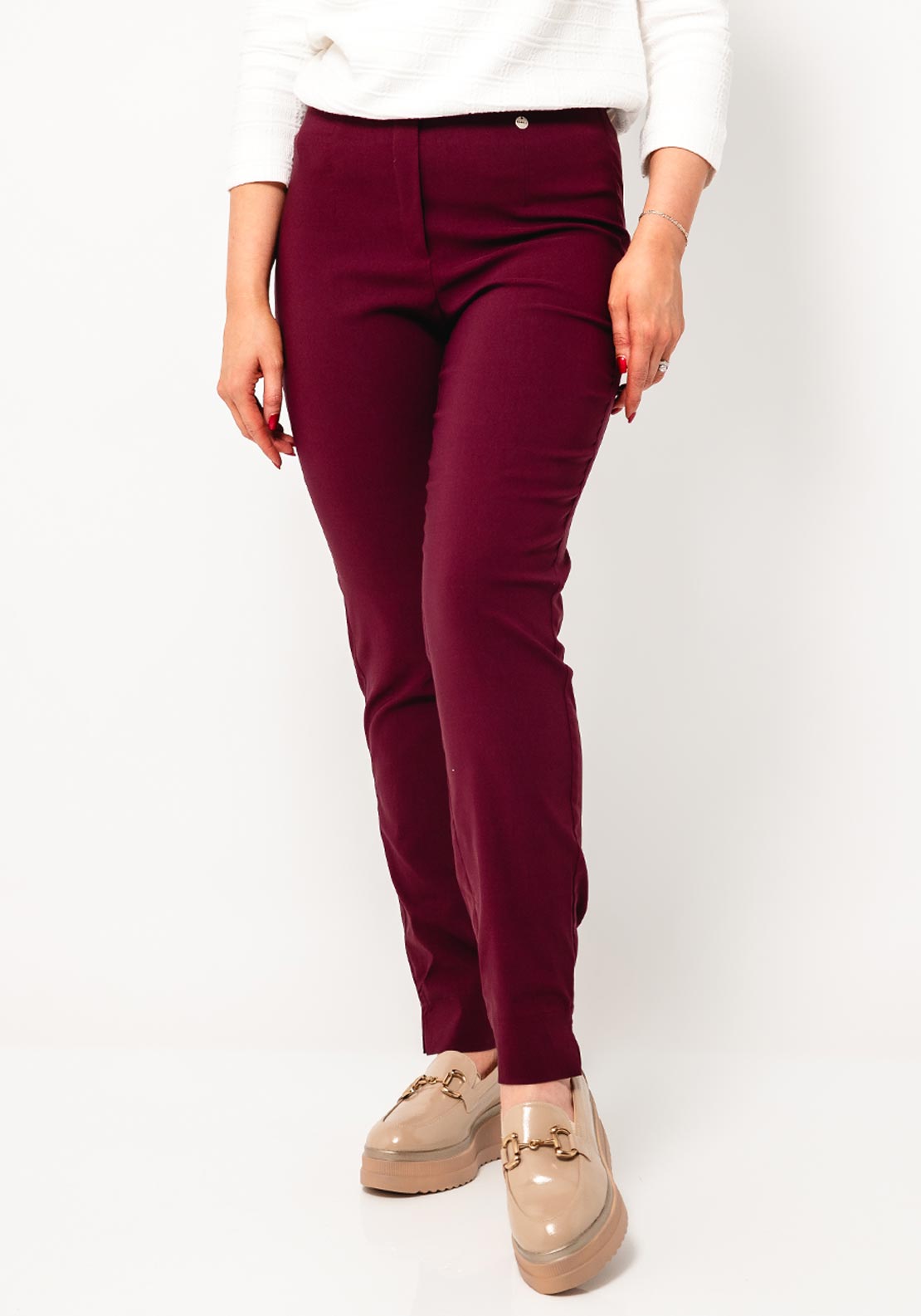 Robell Efi Relaxed Fit Trousers Black/White 51539-55136-90