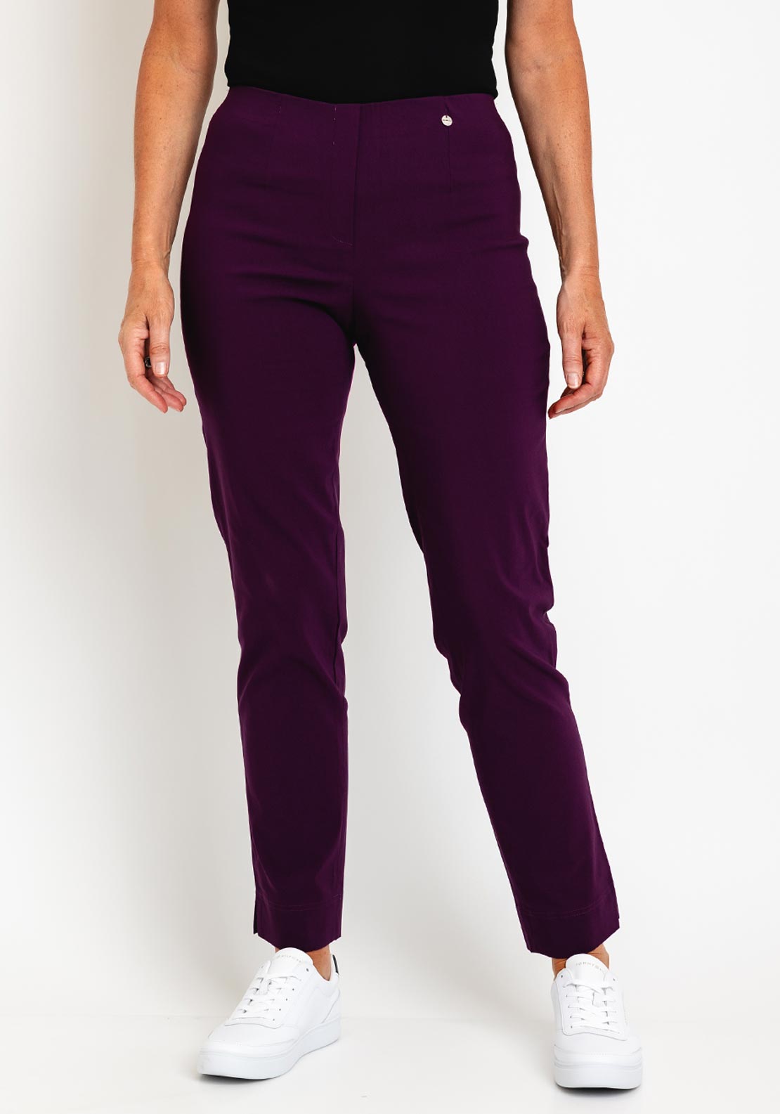 Robell Marie Fleece Lined Trousers Cranberry 51412-54025-440 - 31