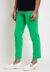 Robell Nena 09 Ankle Grazer Zip Detail Trousers, Green