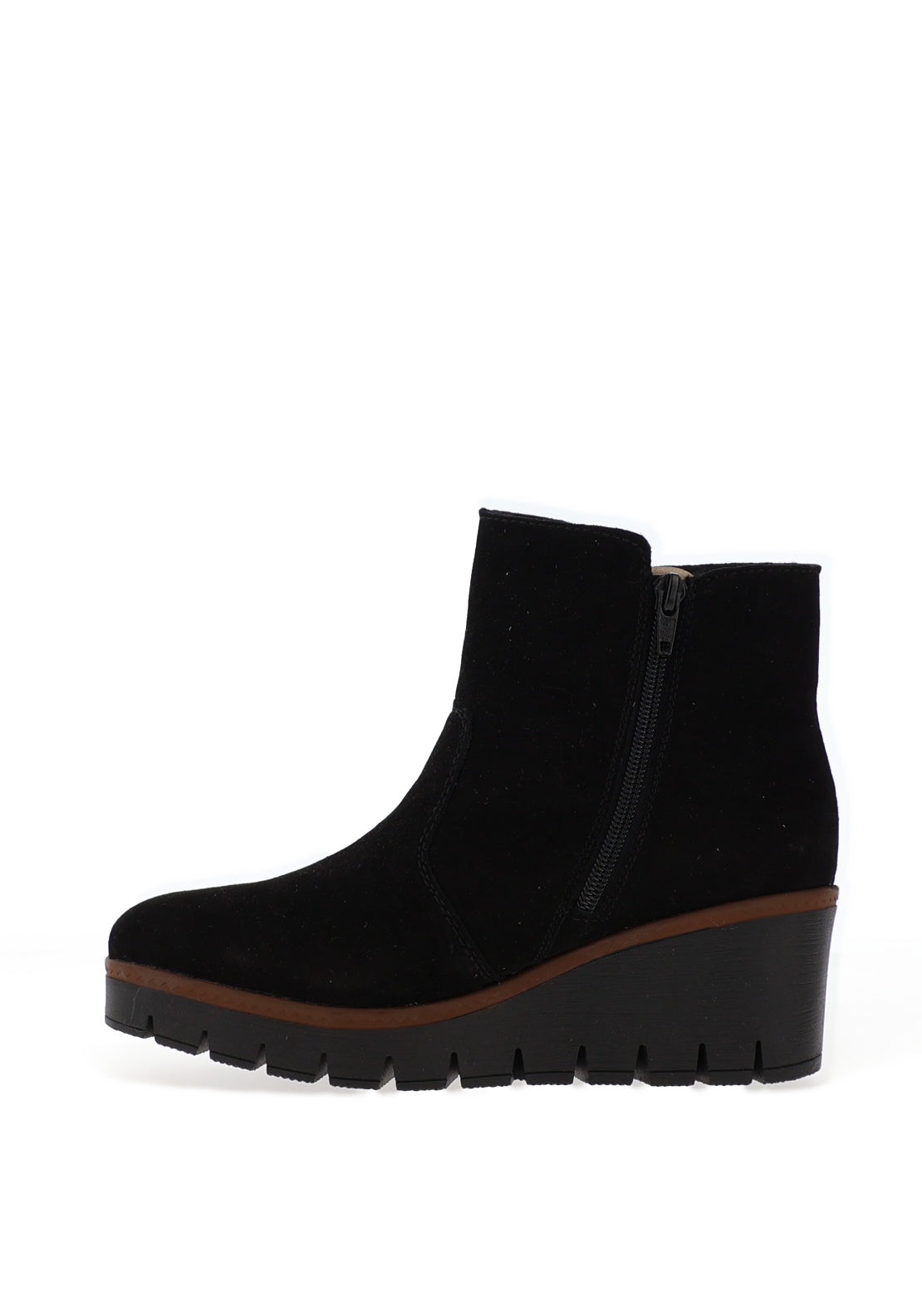 Rieker Womens Wedge Heel Fleece Lined Ankle Boots, Black