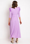 Role Mode Alena Feather Trim Shoulder Maxi Dress, Lilac