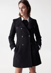 Salsa Grace Long Woolen Coat, Black