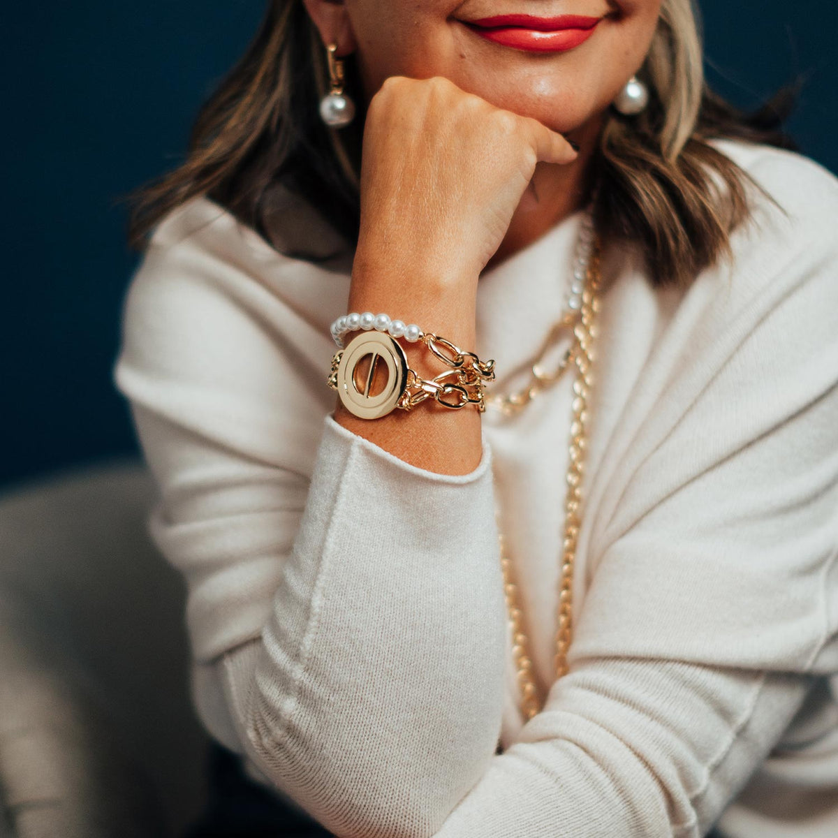 Sandra’s Signature Collection Louis Chunky Double Row Bracelet, Gold