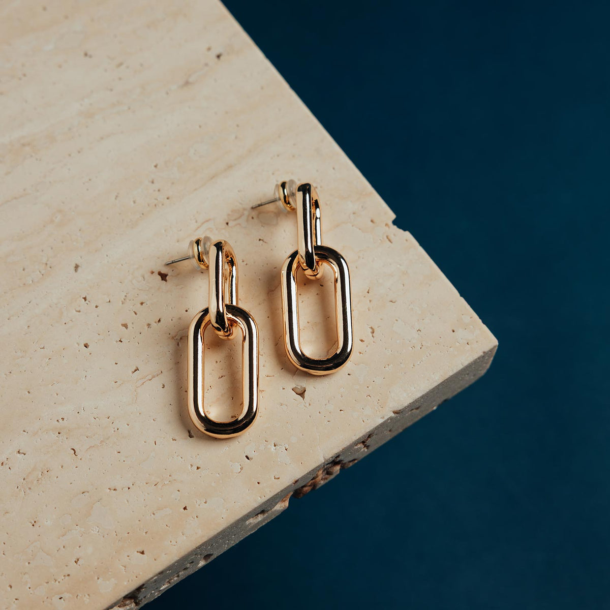 Sandra’s Signature Collection Lily Double Link Earrings, Gold