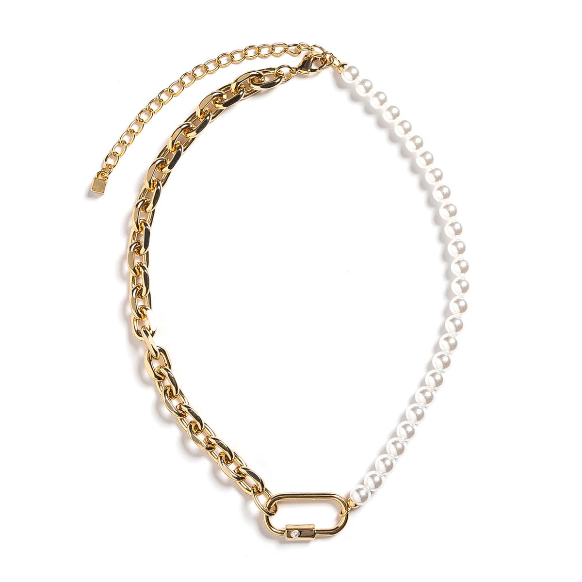 Sandra’s Signature Collection Marie Pearl & Chain Link Necklace, Gold