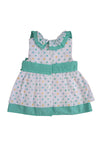 Sardon Baby Girl Polka Dot Dress and Pant Set, Green