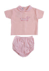 Sardon Baby Girl Knit Top and Bottom Set, Pink
