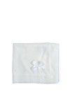 Sardon Baby Knitted Blanket With Bow Detail, White