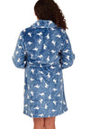Indigo Sky Polar Bear Fleece Wrap Dressing Gown, Ocean Blue